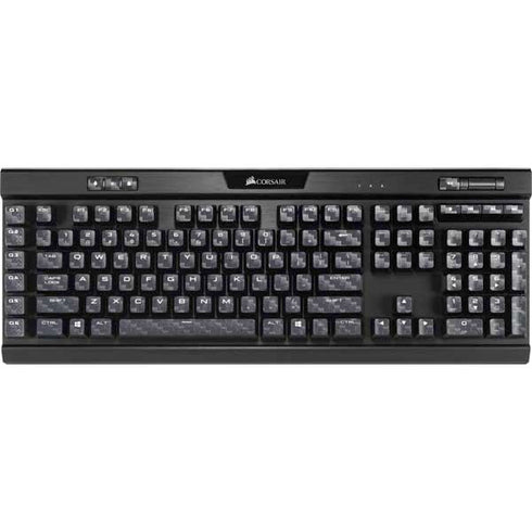 Silver Carbon Fiber Specialty Texture Material K95 RGB PLATINUM Mechanical Gaming Keyboard Skin