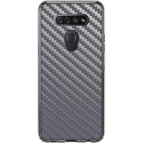 Silver Carbon Fiber Specialty Texture Material LG K51/Q51 Clear Case