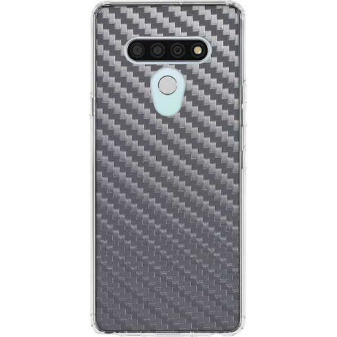 Silver Carbon Fiber Specialty Texture Material LG Stylo 6 Clear Case