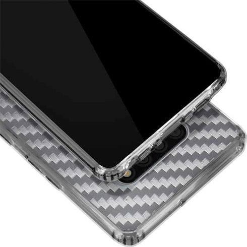 Silver Carbon Fiber Specialty Texture Material LG Stylo 6 Clear Case