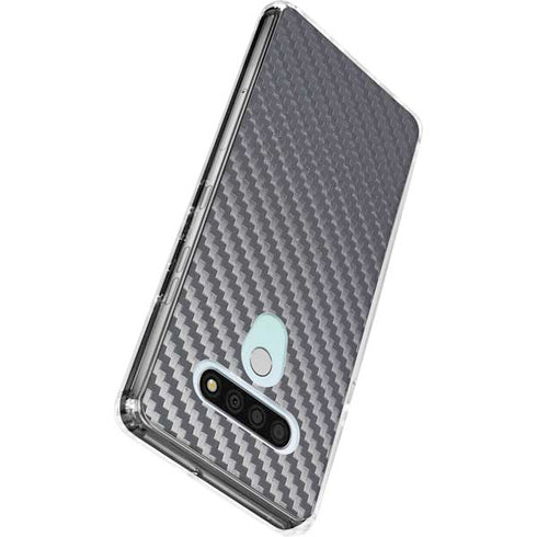 Silver Carbon Fiber Specialty Texture Material LG Stylo 6 Clear Case