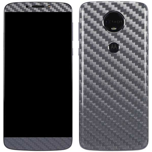 Silver Carbon Fiber Specialty Texture Material Moto E5 Plus Skin