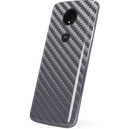 Silver Carbon Fiber Specialty Texture Material Moto E5 Plus Skin