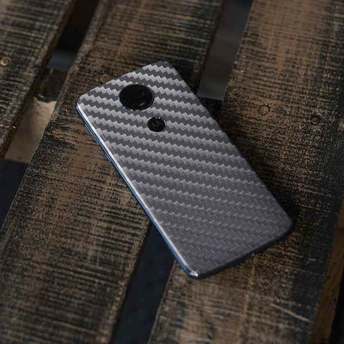 Silver Carbon Fiber Specialty Texture Material Moto E5 Plus Skin