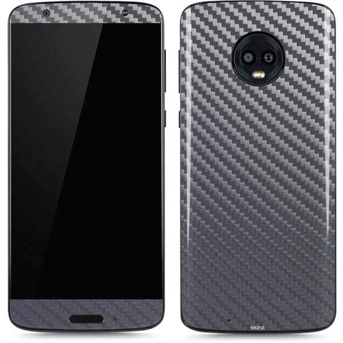 Silver Carbon Fiber Specialty Texture Material Moto G6 Skin