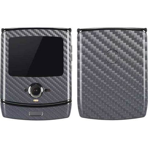 Silver Carbon Fiber Specialty Texture Material Motorola RAZR Skin