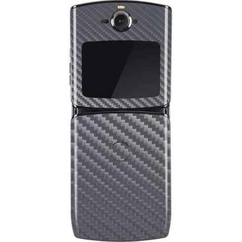 Silver Carbon Fiber Specialty Texture Material Motorola RAZR Skin