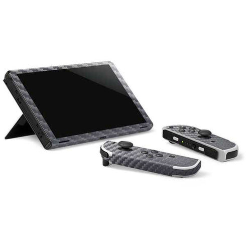 Silver Carbon Fiber Specialty Texture Material Nintendo Switch OLED (2021) Skin