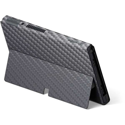 Silver Carbon Fiber Specialty Texture Material Nintendo Switch OLED (2021) Skin