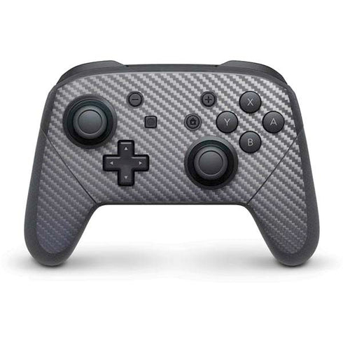 Silver Carbon Fiber Specialty Texture Material Nintendo Switch Pro Controller Skin
