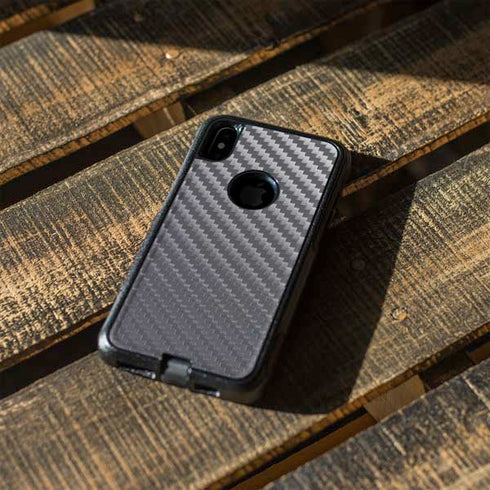 Silver Carbon Fiber Specialty Texture Material Otterbox Commuter iPhone Skin