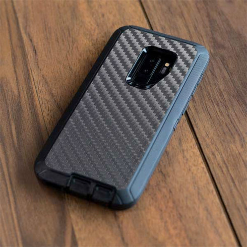 Silver Carbon Fiber Specialty Texture Material Otterbox Defender Galaxy Skin