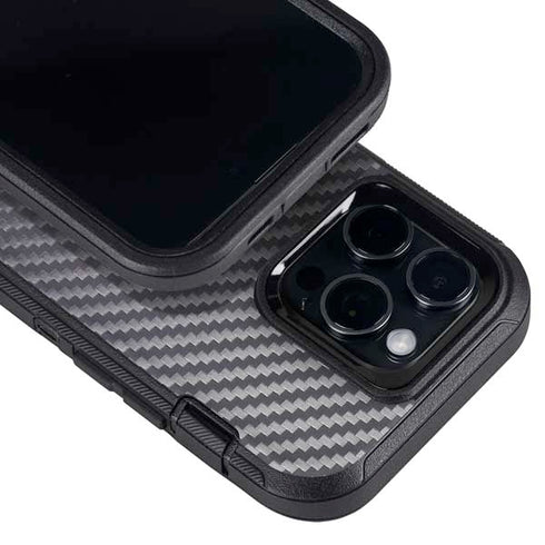 Silver Carbon Fiber Specialty Texture Material Otterbox Defender iPhone Skin