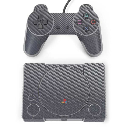 Silver Carbon Fiber Specialty Texture Material PlayStation Classic Bundle Skin