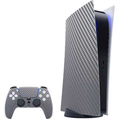 Silver Carbon Fiber Specialty Texture Material PS5 Digital Edition Bundle Skin