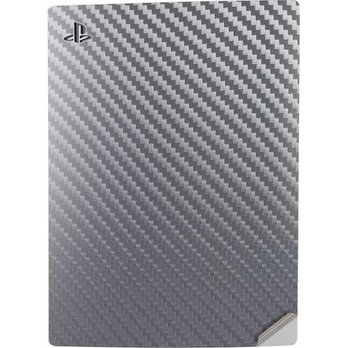 Silver Carbon Fiber Specialty Texture Material PS5 Digital Edition Console Skin