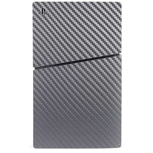 Silver Carbon Fiber Specialty Texture Material PS5 Slim Disk Bundle Skin