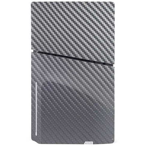Silver Carbon Fiber Specialty Texture Material PS5 Slim Disk Console Skin
