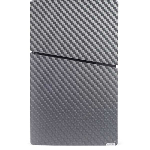 Silver Carbon Fiber Specialty Texture Material PS5 Slim Digital Edition Bundle Skin