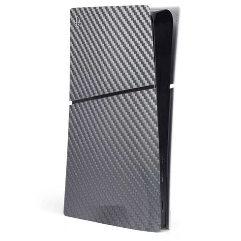 Silver Carbon Fiber Specialty Texture Material PS5 Slim Digital Edition Console Skin