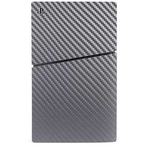 Silver Carbon Fiber Specialty Texture Material PS5 Slim Digital Edition Console Skin