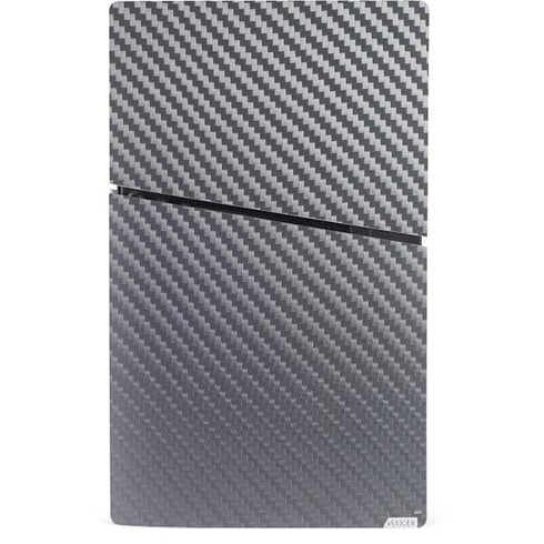 Silver Carbon Fiber Specialty Texture Material PS5 Slim Digital Edition Console Skin