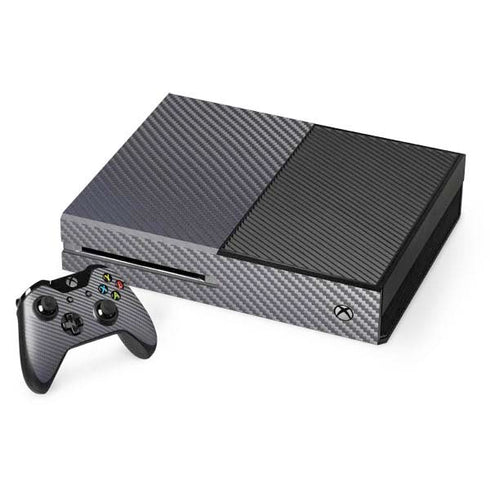 Silver Carbon Fiber Specialty Texture Material Xbox One Console and Controller Bundle Skin