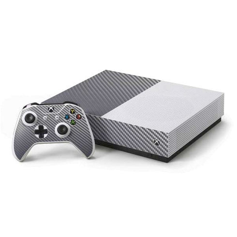 Silver Carbon Fiber Specialty Texture Material Xbox One S All-Digital Edition Bundle Skin