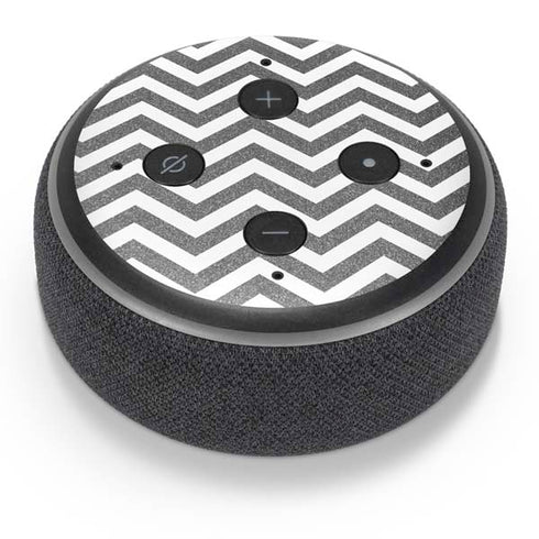 Silver Chevron Amazon Echo Dot Skin