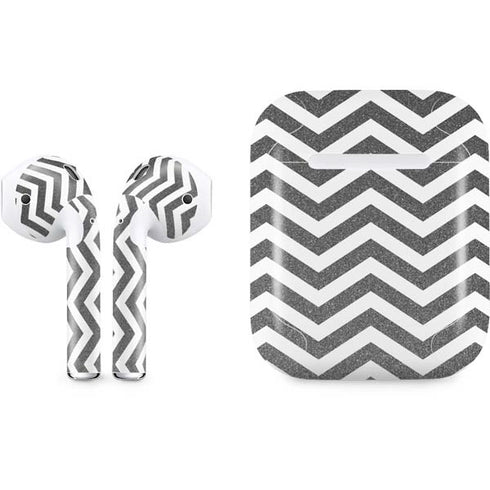 Silver Chevron Apple AirPods Skin