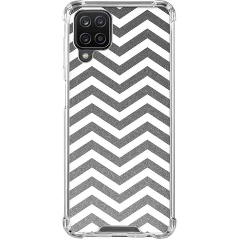 Silver Chevron Galaxy A12 Clear Case