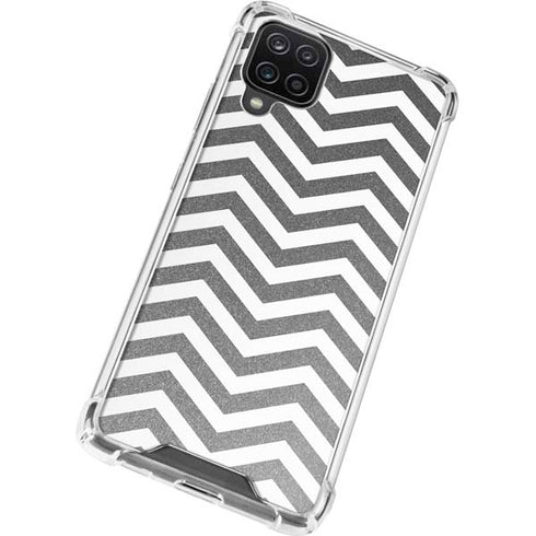 Silver Chevron Galaxy A12 Clear Case
