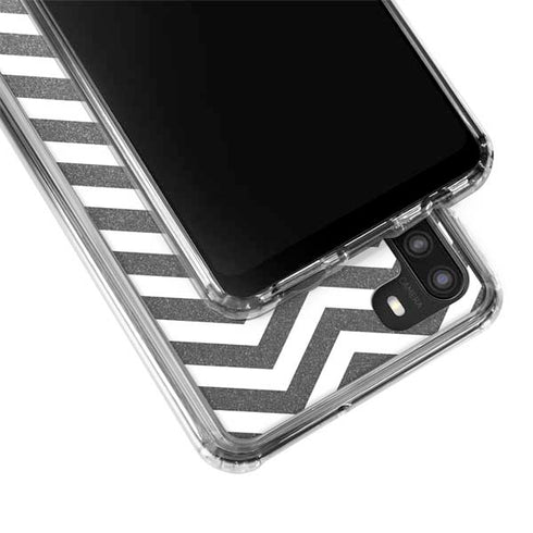 Silver Chevron Galaxy A21 Clear Case