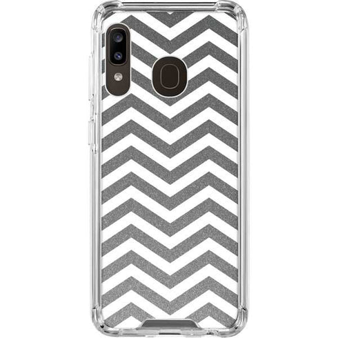 Silver Chevron Galaxy A30 Clear Case