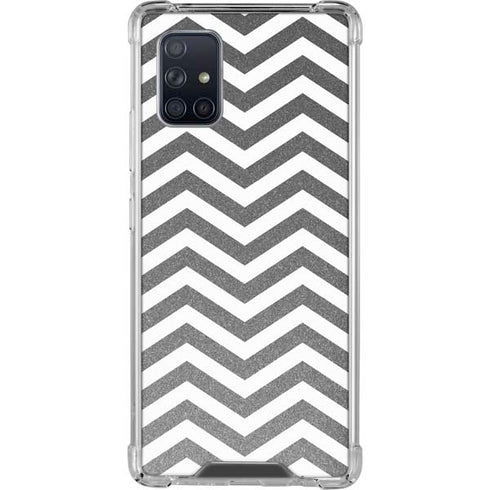 Silver Chevron Galaxy A71 5G Clear Case