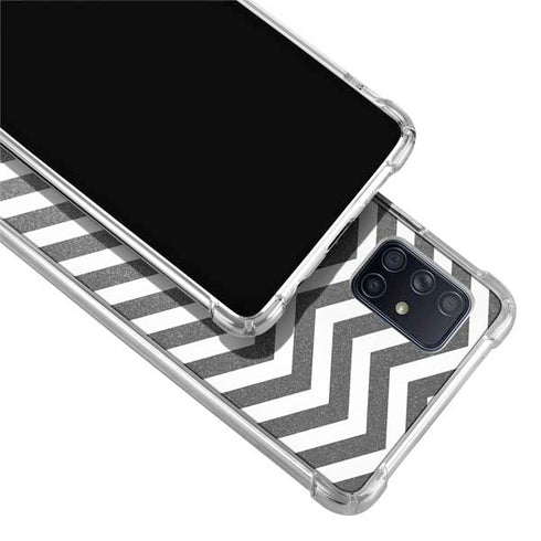 Silver Chevron Galaxy A71 5G Clear Case
