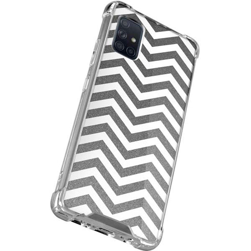 Silver Chevron Galaxy A71 5G Clear Case