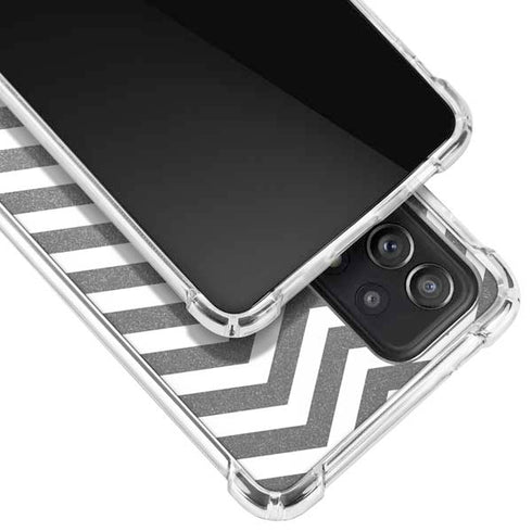 Silver Chevron Galaxy A72 5G Clear Case