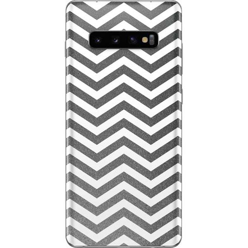 Silver Chevron Galaxy S10 Plus Skin