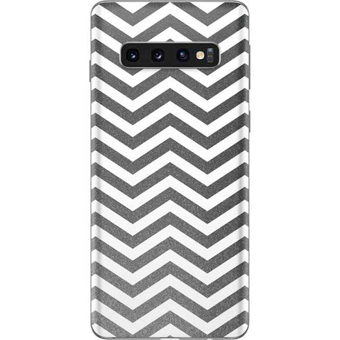 Silver Chevron Galaxy S10 Skin