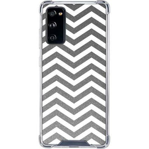 Silver Chevron Galaxy S20 FE Clear Case