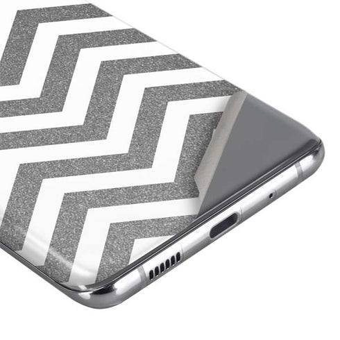Silver Chevron Galaxy S20 Plus Skin