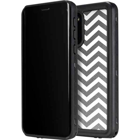 Silver Chevron Galaxy S20 Plus Waterproof Case