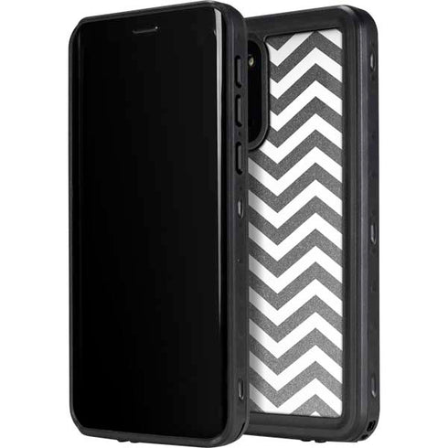 Silver Chevron Galaxy S20 Waterproof Case