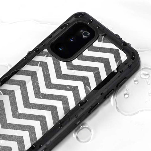Silver Chevron Galaxy S20 Waterproof Case