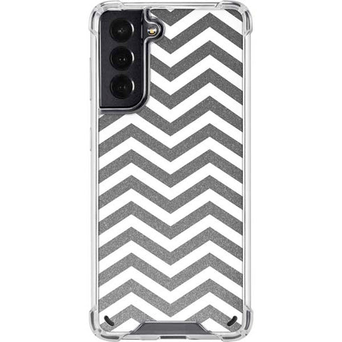 Silver Chevron Galaxy S21 5G Clear Case