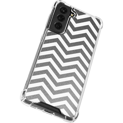 Silver Chevron Galaxy S21 FE Clear Case