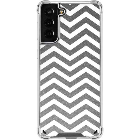 Silver Chevron Galaxy S21 Plus 5G Clear Case