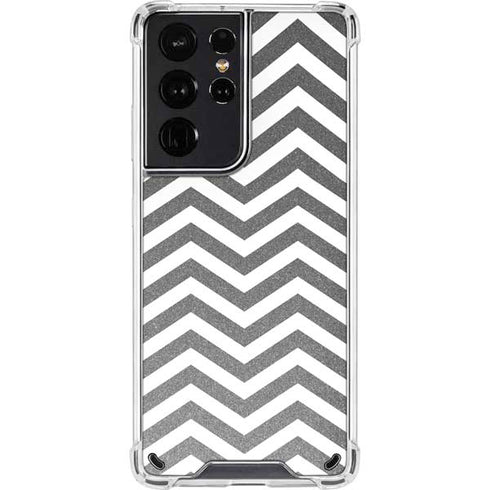Silver Chevron Galaxy S21 Ultra 5G Clear Case