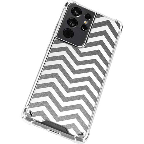 Silver Chevron Galaxy S21 Ultra 5G Clear Case
